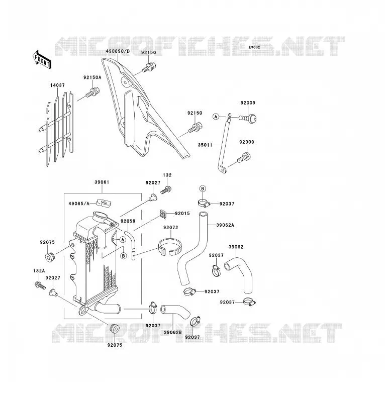 RADIATOR Kawasaki TOUT-TERRAIN 80 1994 KX80  KX80-V4
