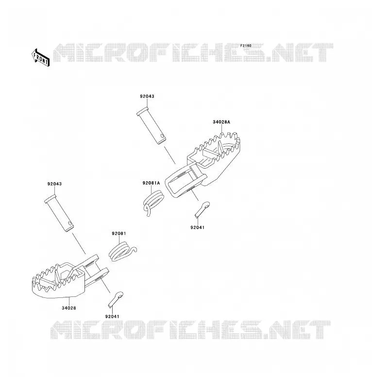 FOOTREST Kawasaki TOUT-TERRAIN 80 1995 KX80  KX80-V5