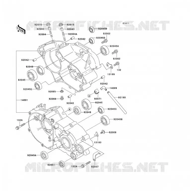 CRANKCASE(S) Kawasaki TOUT-TERRAIN 80 1998 KX80  KX80-W1