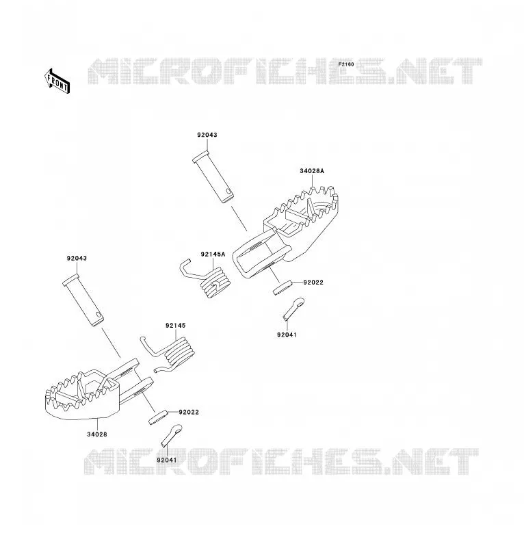 FOOTREST Kawasaki TOUT-TERRAIN 80 1999 KX80  KX80-W2