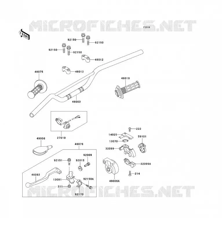 HANDLEBAR Kawasaki TOUT-TERRAIN 80 1999 KX80  KX80-W2