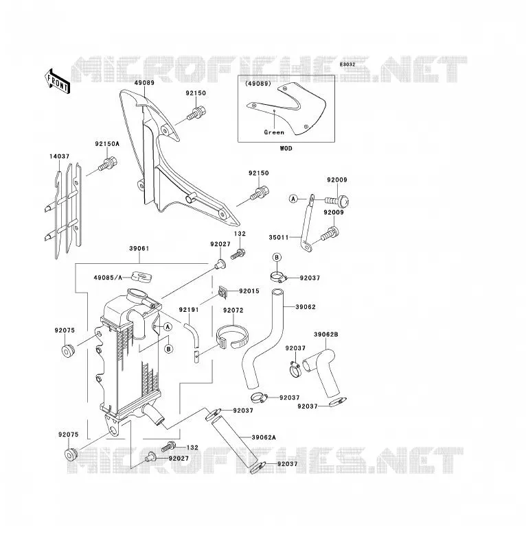 RADIATOR Kawasaki TOUT-TERRAIN 80 1999 KX80  KX80-W2