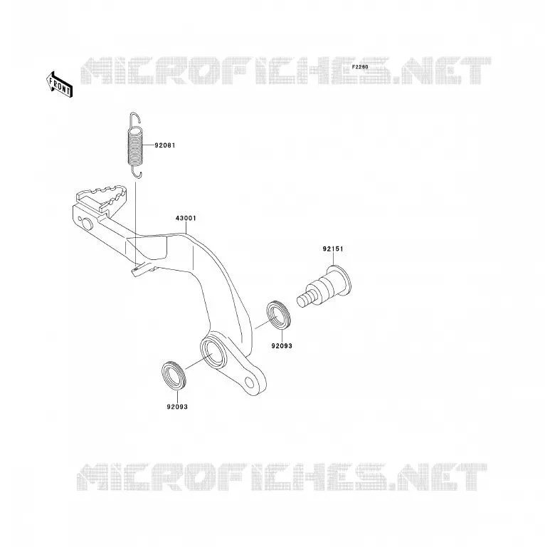 BRAKE PEDAL Kawasaki TOUT-TERRAIN 80 2000 KX80  KX80-W3