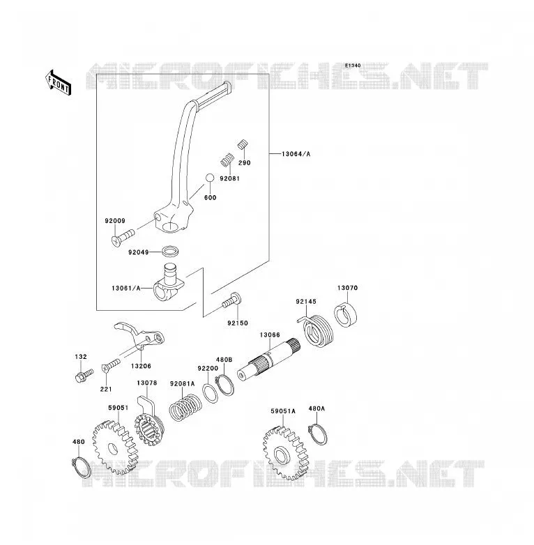KICK STARTER Kawasaki TOUT-TERRAIN 80 2000 KX80  KX80-W3