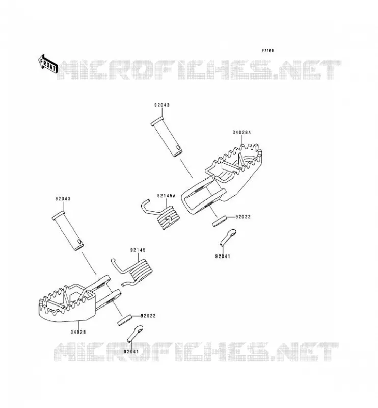 FOOTREST Kawasaki TOUT-TERRAIN 80 1999 KX80  KX80-X2