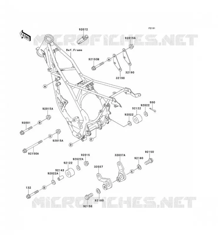 FRAME PARTS (COUVERTURE) Kawasaki TOUT-TERRAIN 80 2000 KX80  KX80-X3