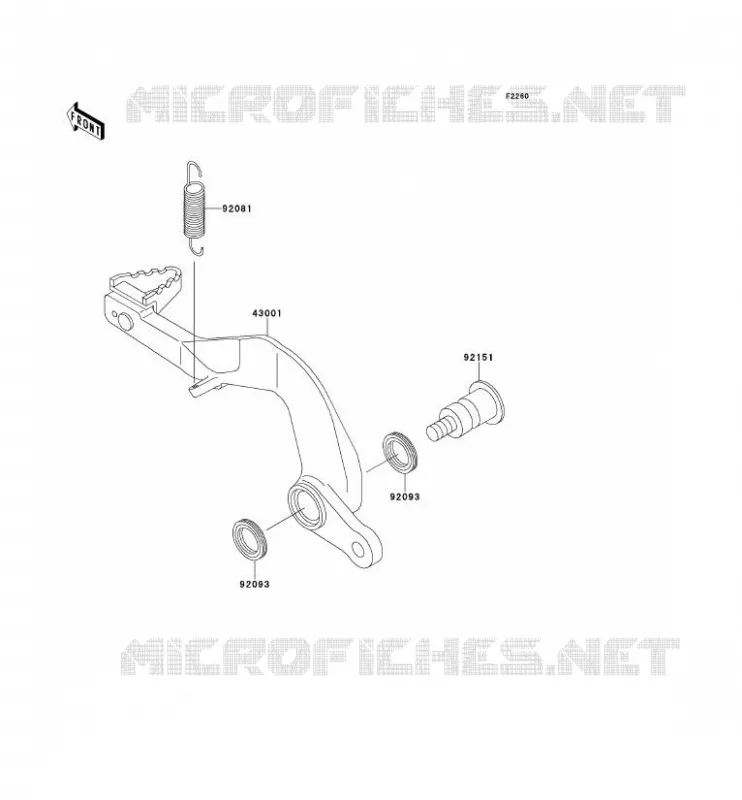 BRAKE PEDAL Kawasaki TOUT-TERRAIN 80 2000 KX80  KX80-X3
