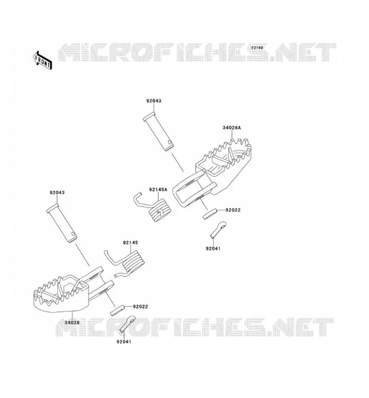 FOOTREST Kawasaki TOUT-TERRAIN 80 2000 KX80  KX80-X3