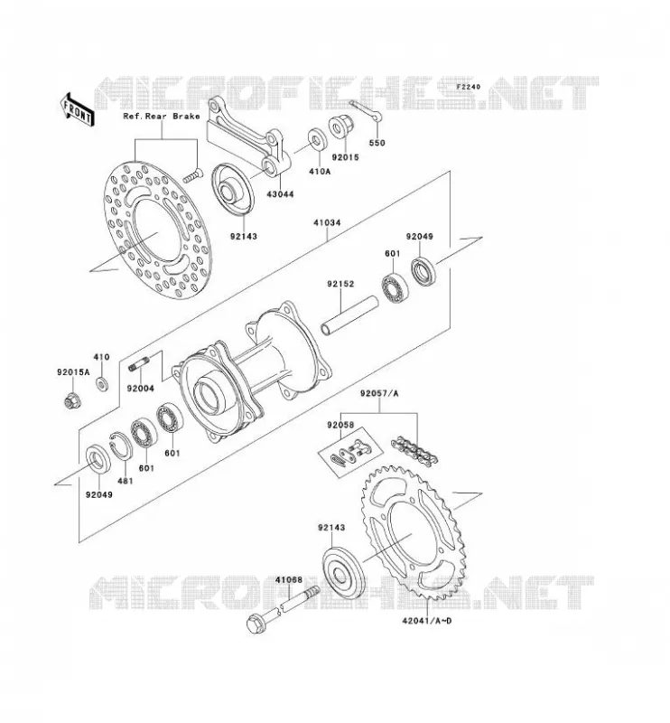 REAR HUB Kawasaki TOUT-TERRAIN 80 2000 KX80  KX80-X3