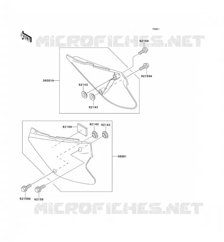SIDE COWLING Kawasaki TOUT-TERRAIN 80 2000 KX80  KX80-X3