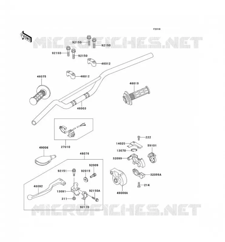 HANDLEBAR Kawasaki TOUT-TERRAIN 80 1998 KX80  KX80-Y1