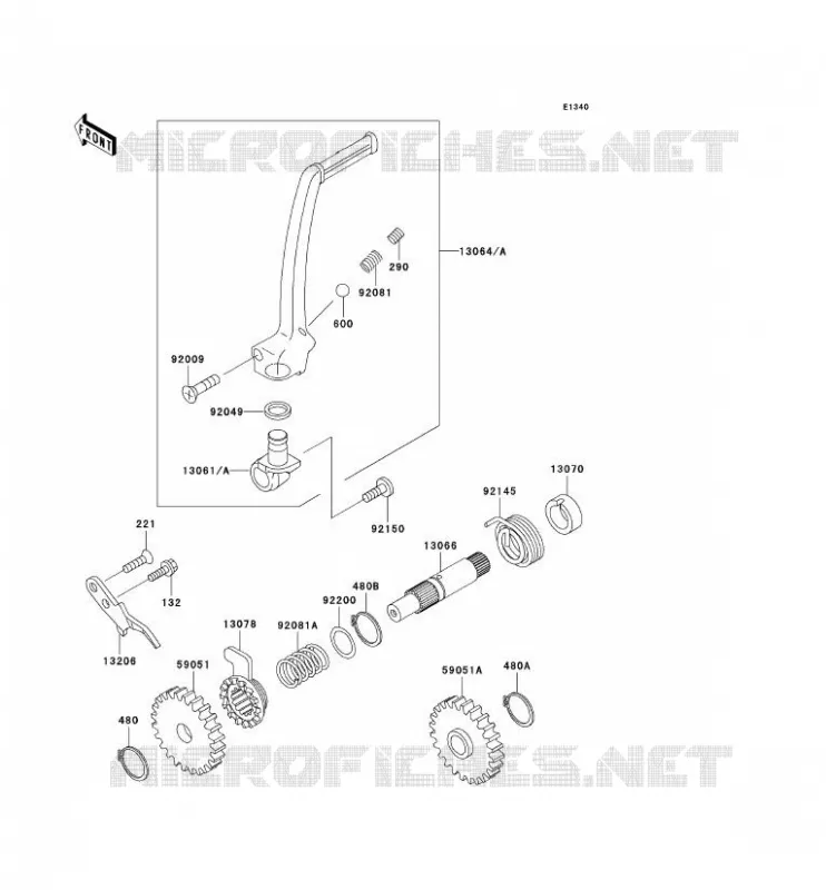 KICK STARTER Kawasaki TOUT-TERRAIN 80 1998 KX80  KX80-Y1