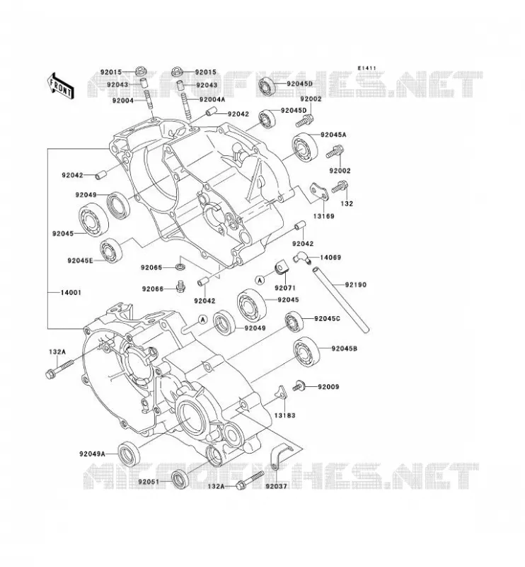 CRANKCASE(S) Kawasaki TOUT-TERRAIN 80 2000 KX80  KX80-Y3