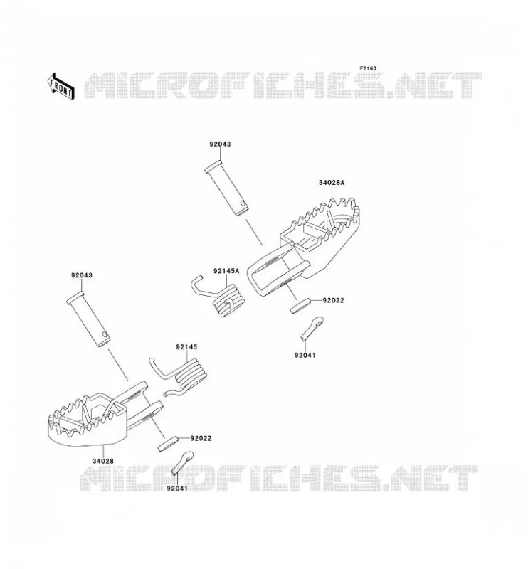 FOOTREST Kawasaki TOUT-TERRAIN 80 2000 KX80  KX80-Y3