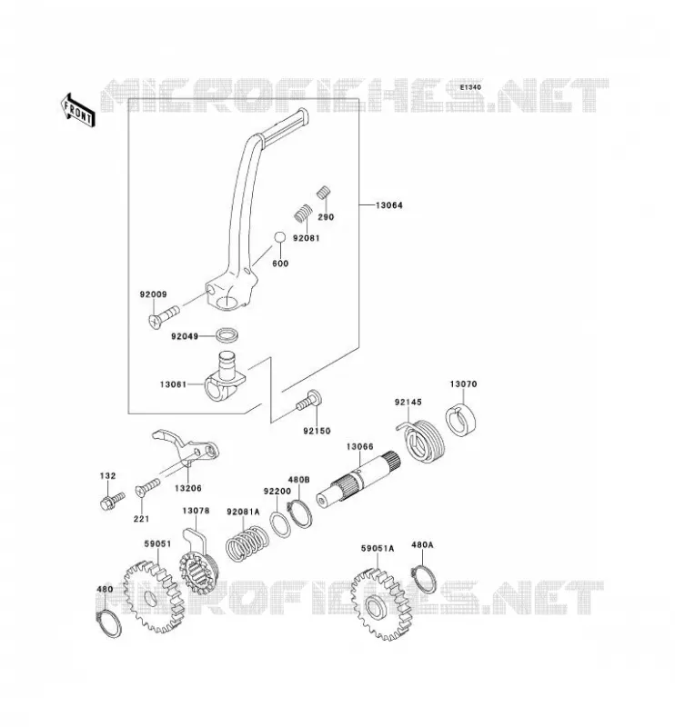KICK STARTER Kawasaki TOUT-TERRAIN 80 2000 KX80  KX80-Y3