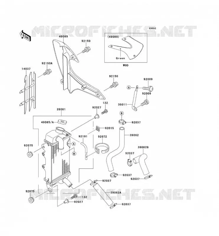 RADIATOR Kawasaki TOUT-TERRAIN 80 2000 KX80  KX80-Y3