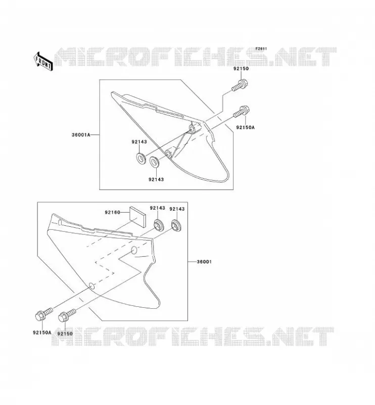 SIDE COWLING Kawasaki TOUT-TERRAIN 80 2000 KX80  KX80-Y3