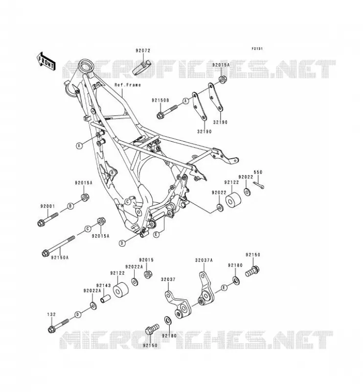 FRAME PARTS (COUVERTURE) Kawasaki TOUT-TERRAIN 80 1999 KX80  KX80-Z2