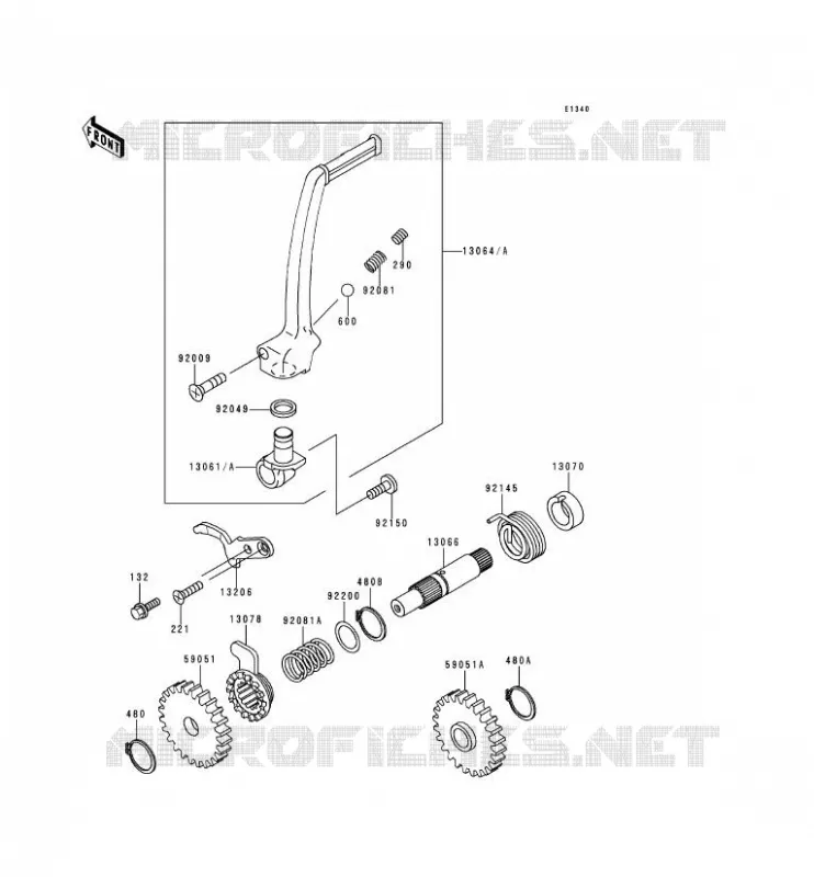 KICK STARTER Kawasaki TOUT-TERRAIN 80 1999 KX80  KX80-Z2