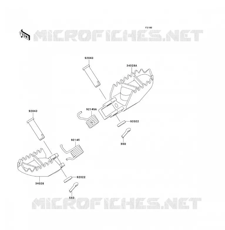 FOOTREST Kawasaki TOUT-TERRAIN 85 2001 KX85 - KX85 II  KX85-A1