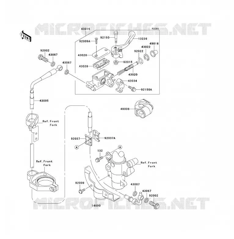 FRONT MASTER CYLINDER Kawasaki TOUT-TERRAIN 85 2003 KX85 - KX85 II  KX85-A3