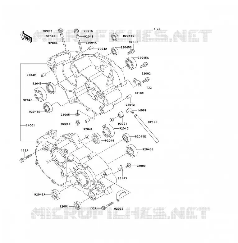 CRANKCASE(S) Kawasaki TOUT-TERRAIN 85 2005 KX85 - KX85 II  KX85-A5