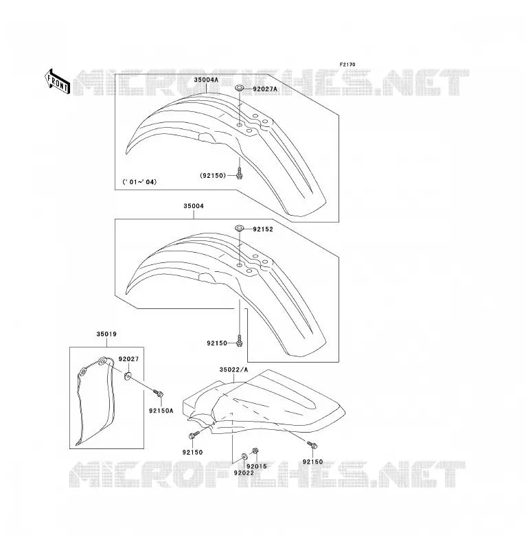 FENDER Kawasaki TOUT-TERRAIN 85 2005 KX85 - KX85 II  KX85-A5