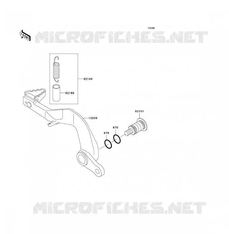 BRAKE PEDAL Kawasaki TOUT-TERRAIN 85 2006 KX85 - KX85 II  KX85A6F