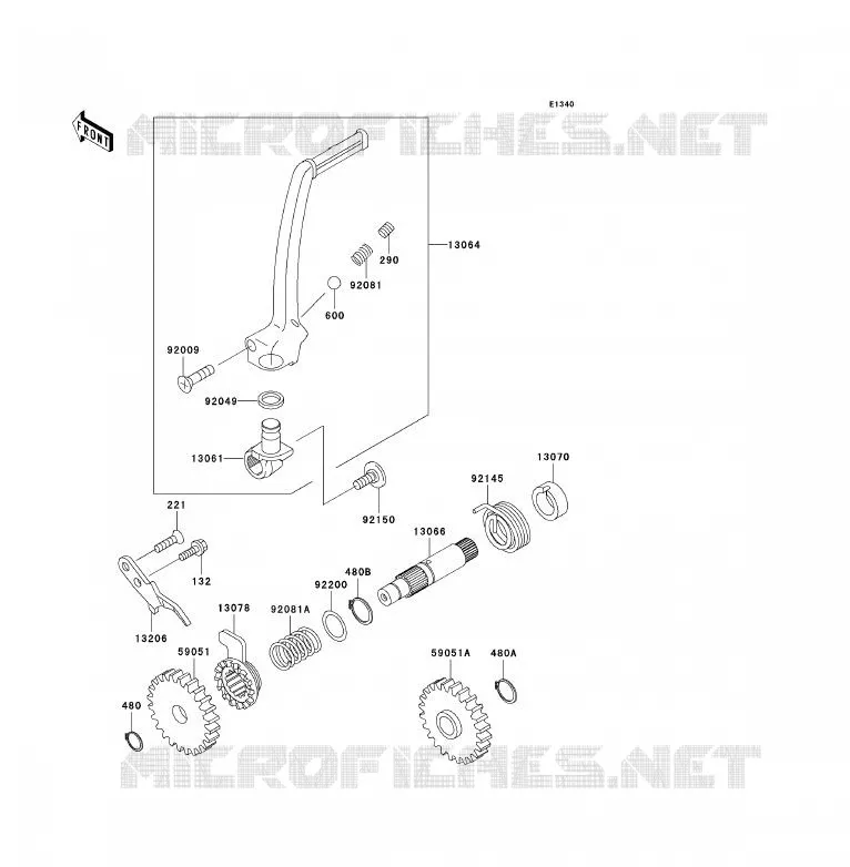KICK STARTER Kawasaki TOUT-TERRAIN 85 2006 KX85 - KX85 II  KX85A6F