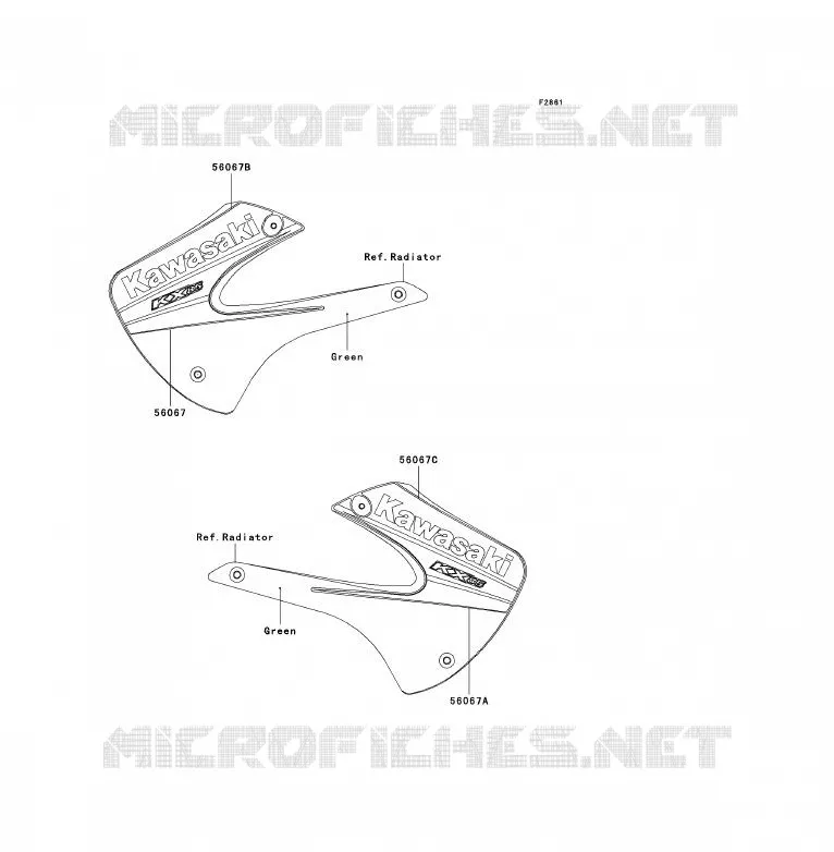 STICKER(GREEN) Kawasaki TOUT-TERRAIN 85 2006 KX85  KX85A6F