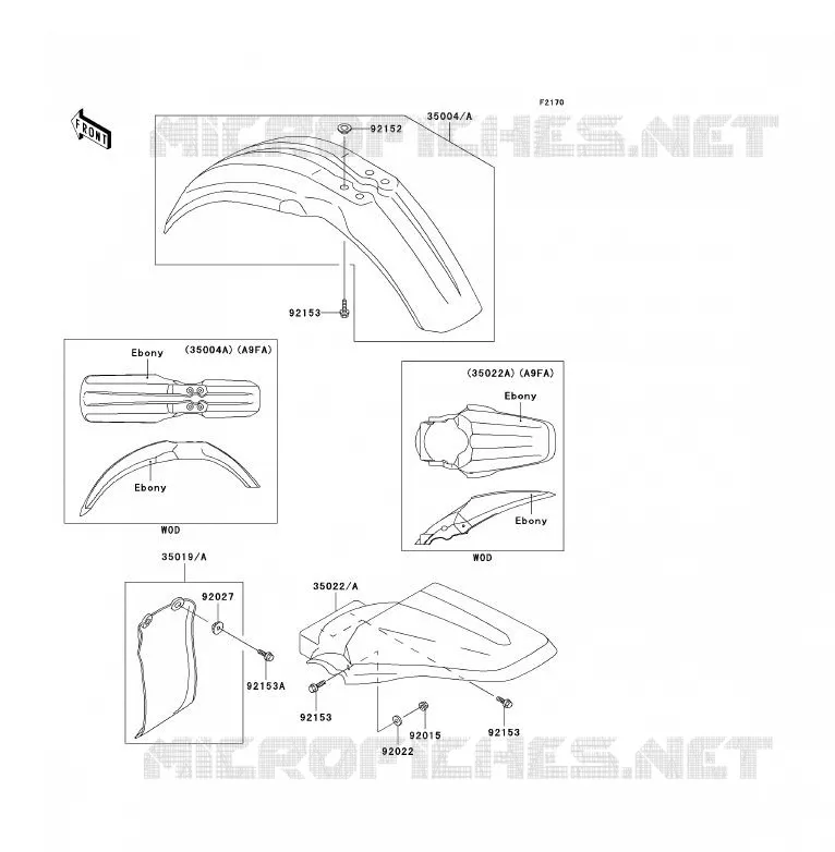 FENDER Kawasaki TOUT-TERRAIN 85 2007 KX85  KX85A7F