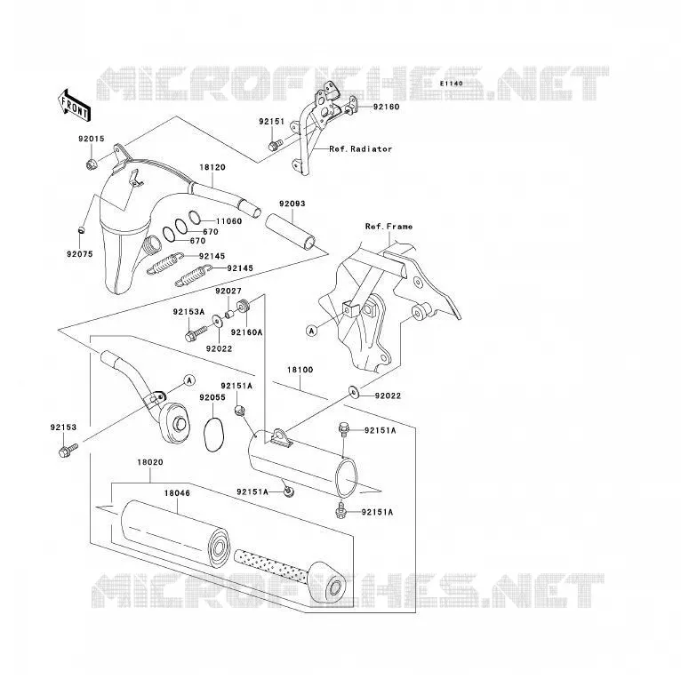EXHAUST Kawasaki TOUT-TERRAIN 85 2008 KX85  KX85A8F
