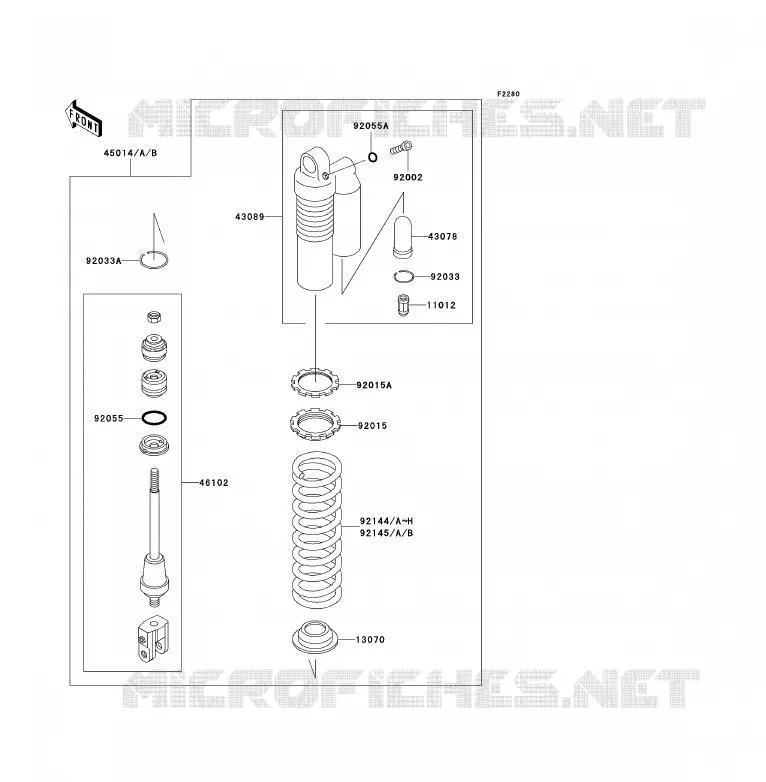 SUSPENSION - SHOCK ABSORBER Kawasaki TOUT-TERRAIN 85 2008 KX85  KX85A8F