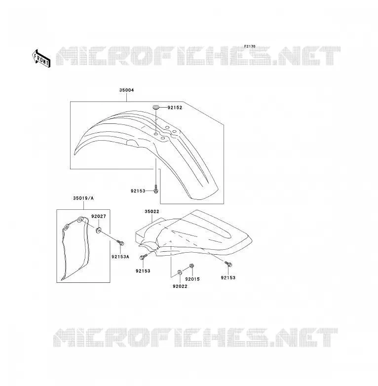 FENDER Kawasaki TOUT-TERRAIN 85 2009 KX85 - KX85 II  KX85A9F