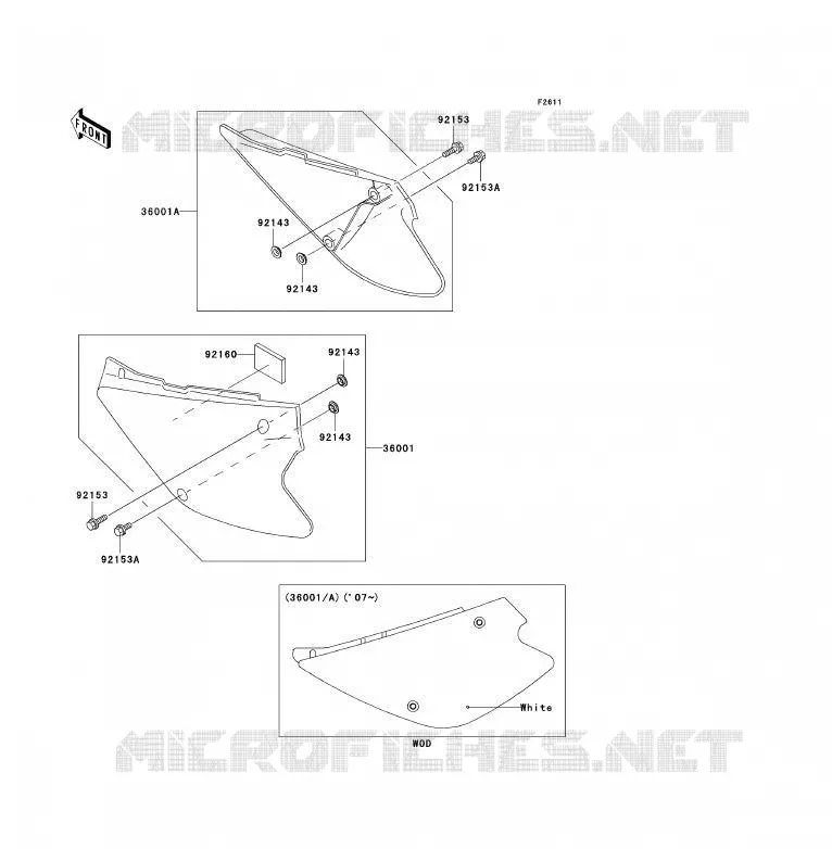 SIDE COWLING Kawasaki TOUT-TERRAIN 85 2009 KX85  KX85A9FA
