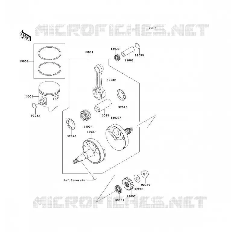 CRANKSHAFT - PISTON Kawasaki TOUT-TERRAIN 85 2012 KX85 - KX85 II  KX85ACF