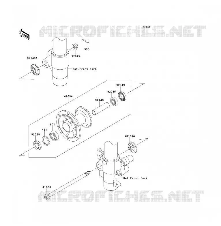 FRONT HUB Kawasaki TOUT-TERRAIN 85 2012 KX85 - KX85 II  KX85ACF