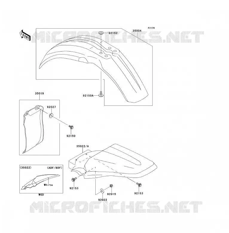 FENDER Kawasaki TOUT-TERRAIN 85 2013 KX85 - KX85 II  KX85ADF