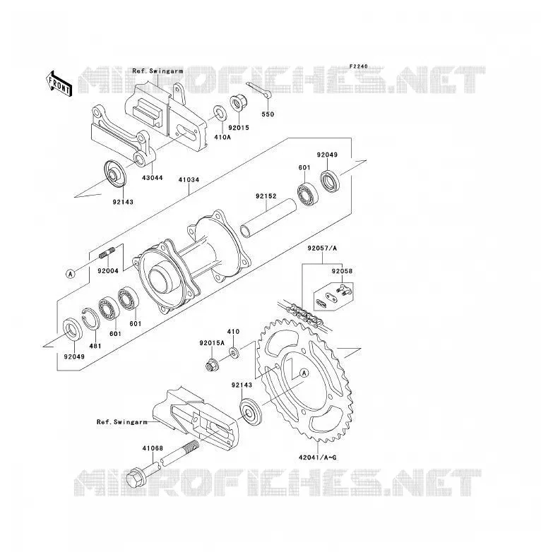 REAR HUB Kawasaki TOUT-TERRAIN 85 2013 KX85 - KX85 II  KX85ADF