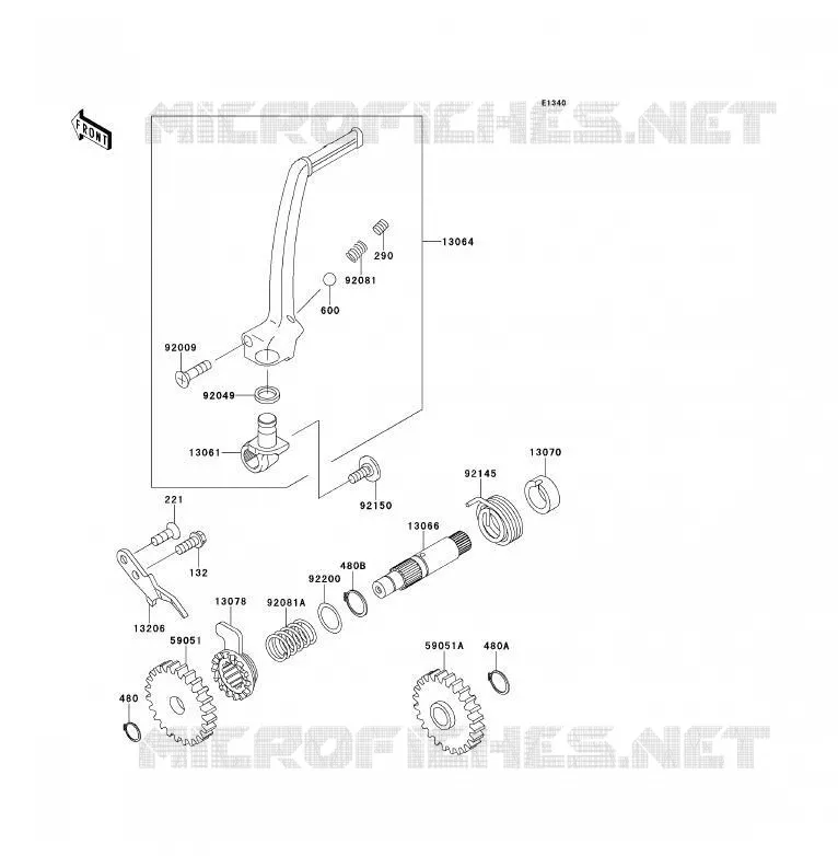 KICK STARTER Kawasaki TOUT-TERRAIN 85 2013 KX85 - KX85 II  KX85ADF