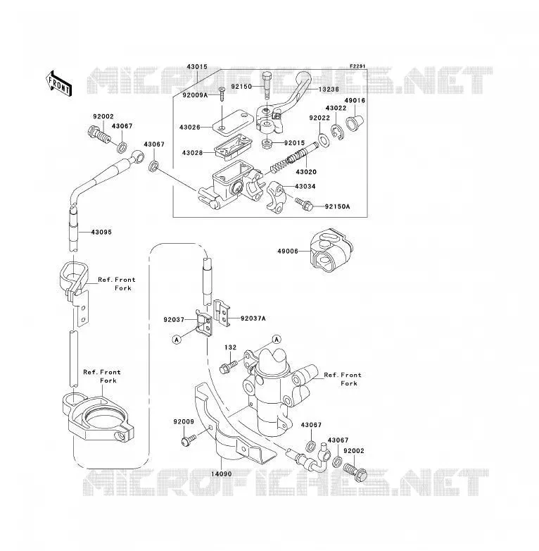 FRONT MASTER CYLINDER Kawasaki TOUT-TERRAIN 85 2002 KX85 - KX85 II  KX85-B2