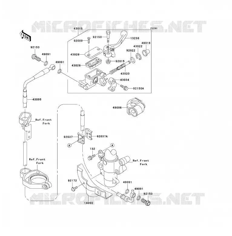 FRONT MASTER CYLINDER Kawasaki TOUT-TERRAIN 85 2007 KX85 - KX85 II  KX85B7F