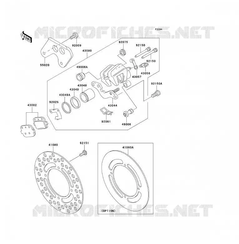 REAR BRAKE Kawasaki TOUT-TERRAIN 85 2007 KX85 - KX85 II  KX85B7F