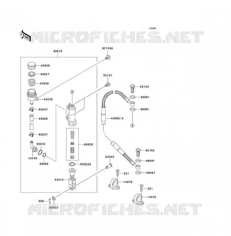 REAR MASTER CYLINDER Kawasaki TOUT-TERRAIN 85 2007 KX85 - KX85 II  KX85B7F