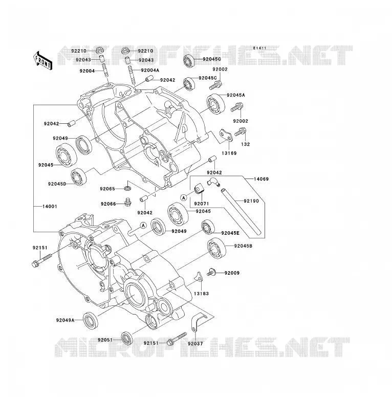 CRANKCASE(S) Kawasaki TOUT-TERRAIN 85 2007 KX85 - KX85 II  KX85B7F