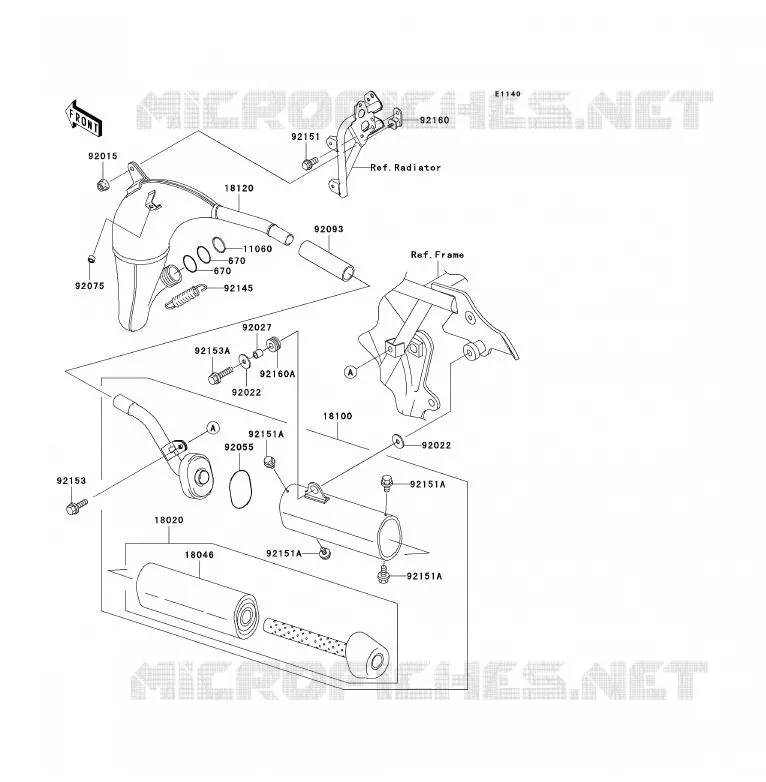 EXHAUST Kawasaki TOUT-TERRAIN 85 2010 KX85 - KX85 II  KX85BAF