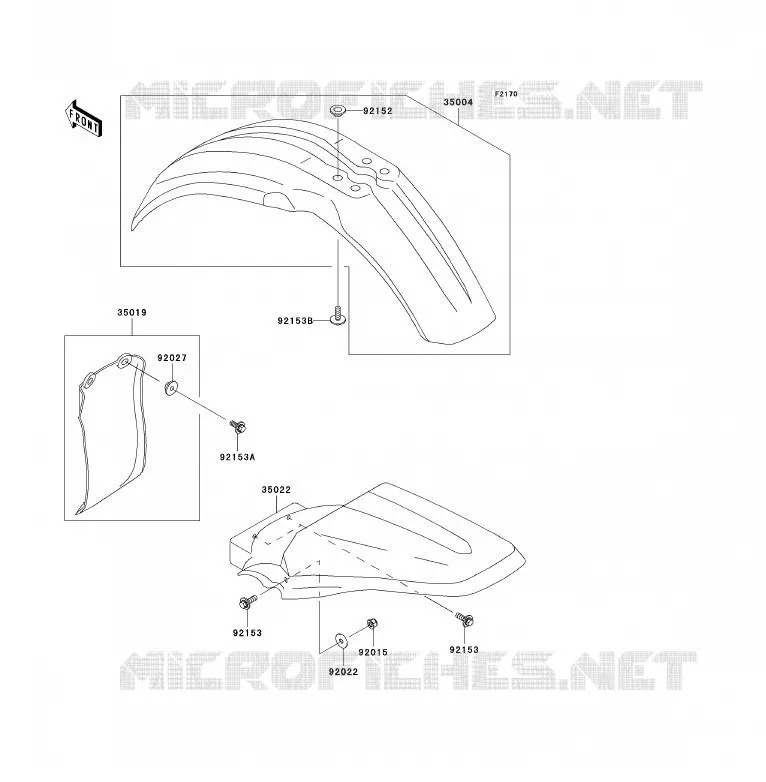 FENDER Kawasaki TOUT-TERRAIN 85 2010 KX85 - KX85 II  KX85BAF