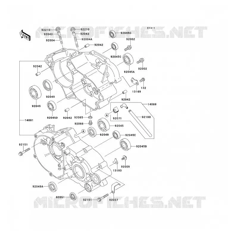 CRANKCASE(S) Kawasaki TOUT-TERRAIN 85 2012 KX85 - KX85 II  KX85BCF
