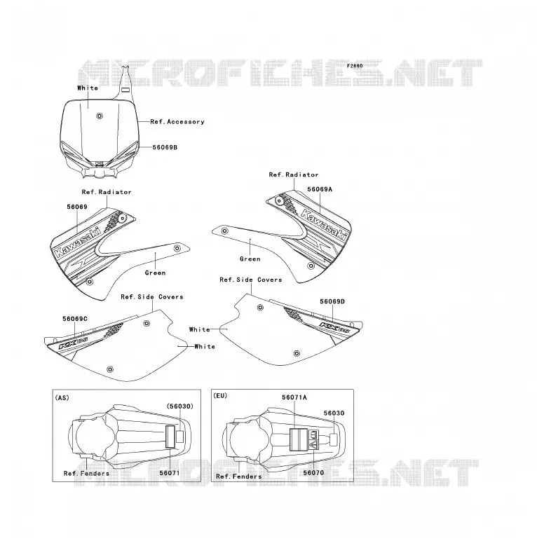 LABELS Kawasaki TOUT-TERRAIN 85 2012 KX85 - KX85 II  KX85BCF