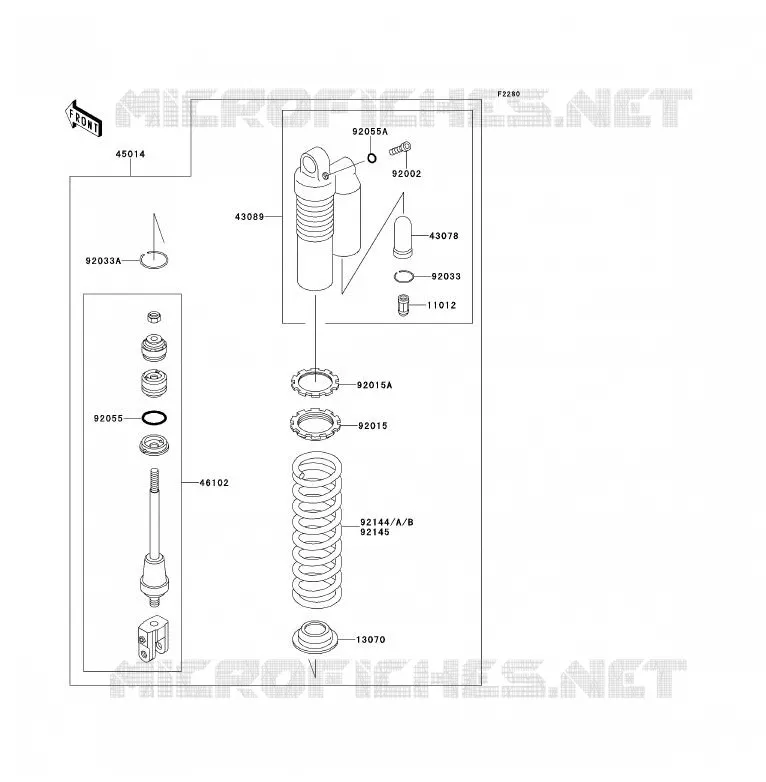 SUSPENSION - SHOCK ABSORBER Kawasaki TOUT-TERRAIN 85 2012 KX85 - KX85 II  KX85BCF